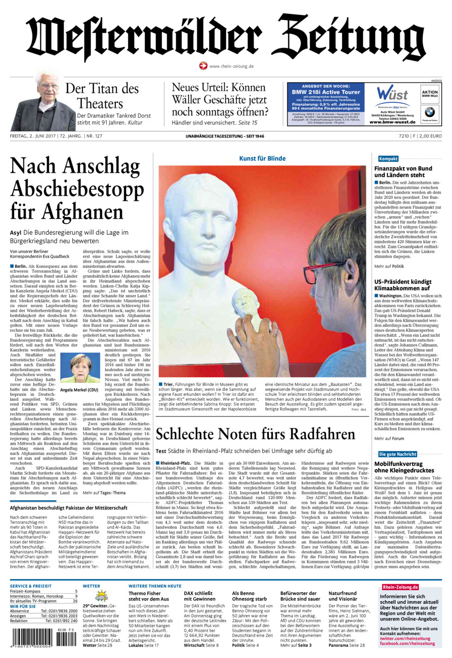 Westerwälder Zeitung vom Freitag, 02.06.2017