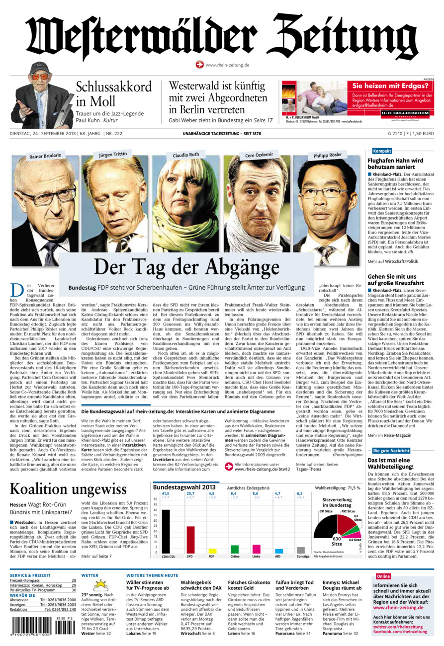 Westerwälder Zeitung vom Dienstag, 24.09.2013