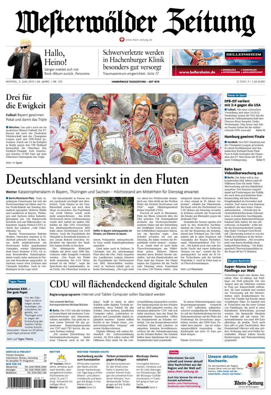 Westerwälder Zeitung vom Montag, 03.06.2013