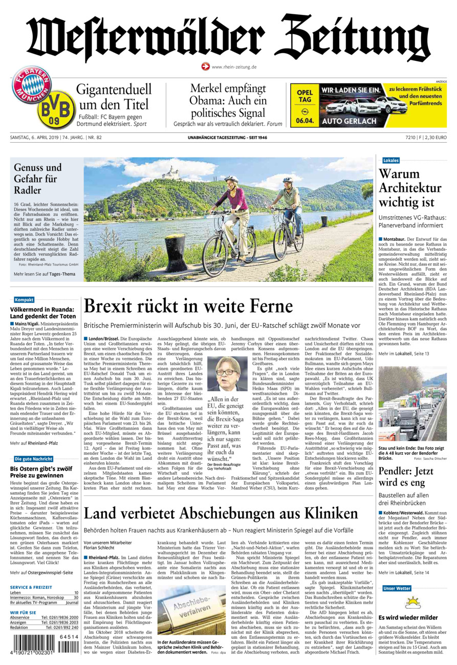 Westerwälder Zeitung vom Samstag, 06.04.2019