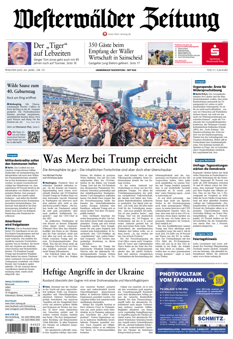 Westerwälder Zeitung vom Samstag, 07.06.2025