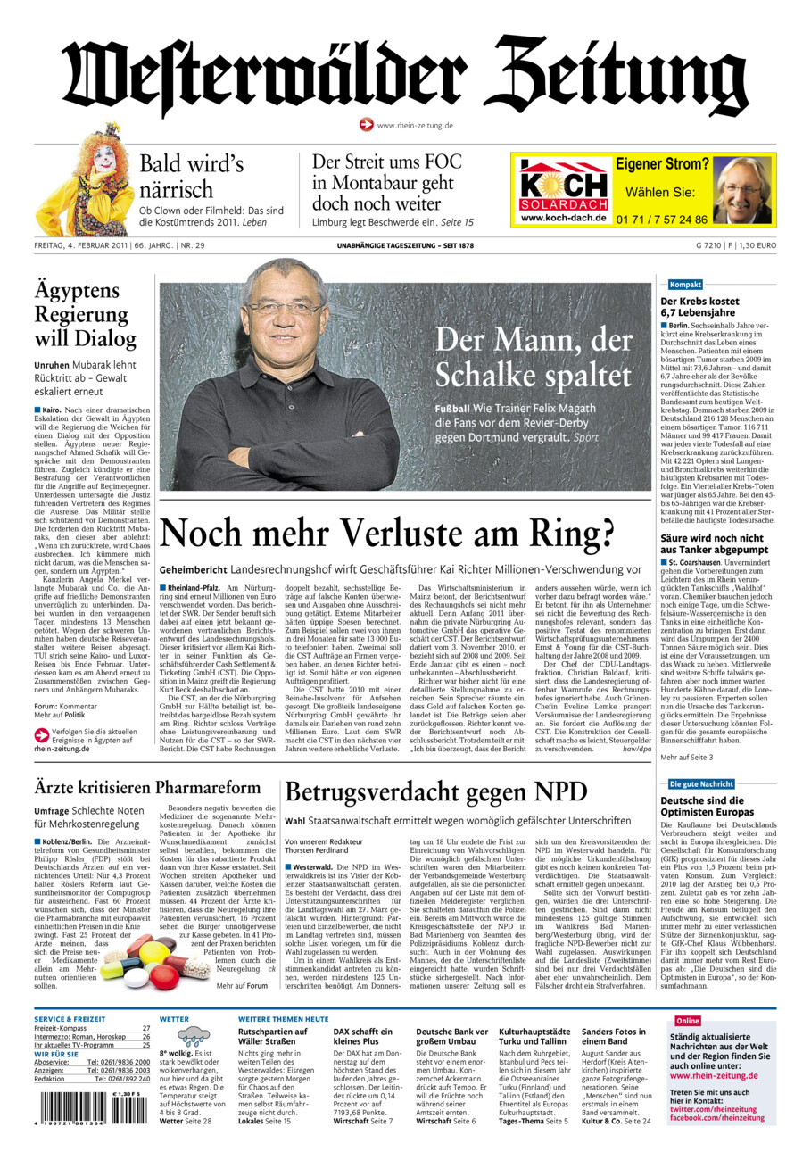 Westerwälder Zeitung vom Freitag, 04.02.2011