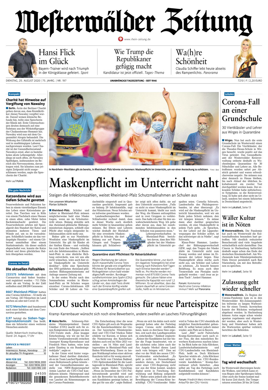 Westerwälder Zeitung vom Dienstag, 25.08.2020