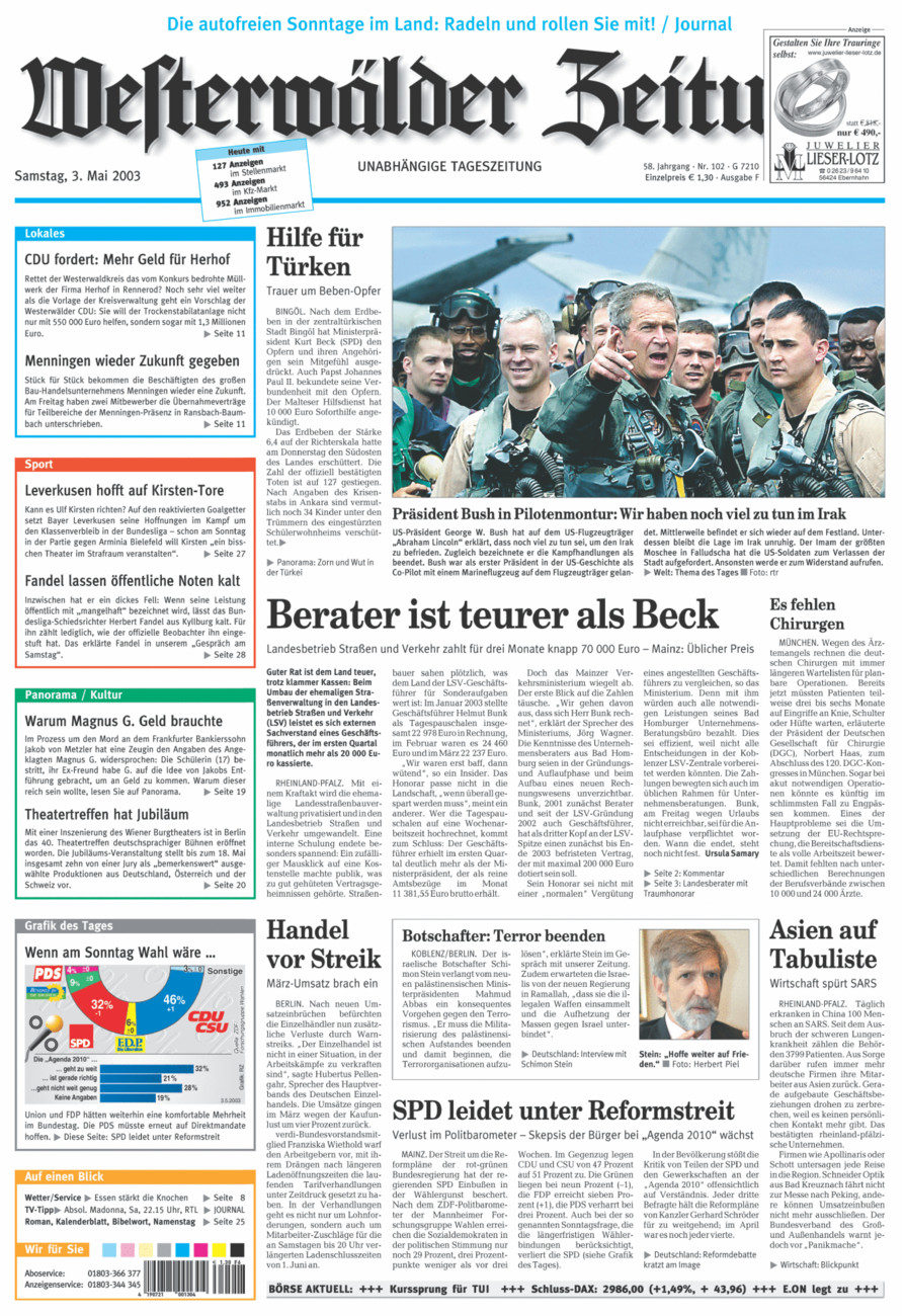 Westerwälder Zeitung vom Samstag, 03.05.2003