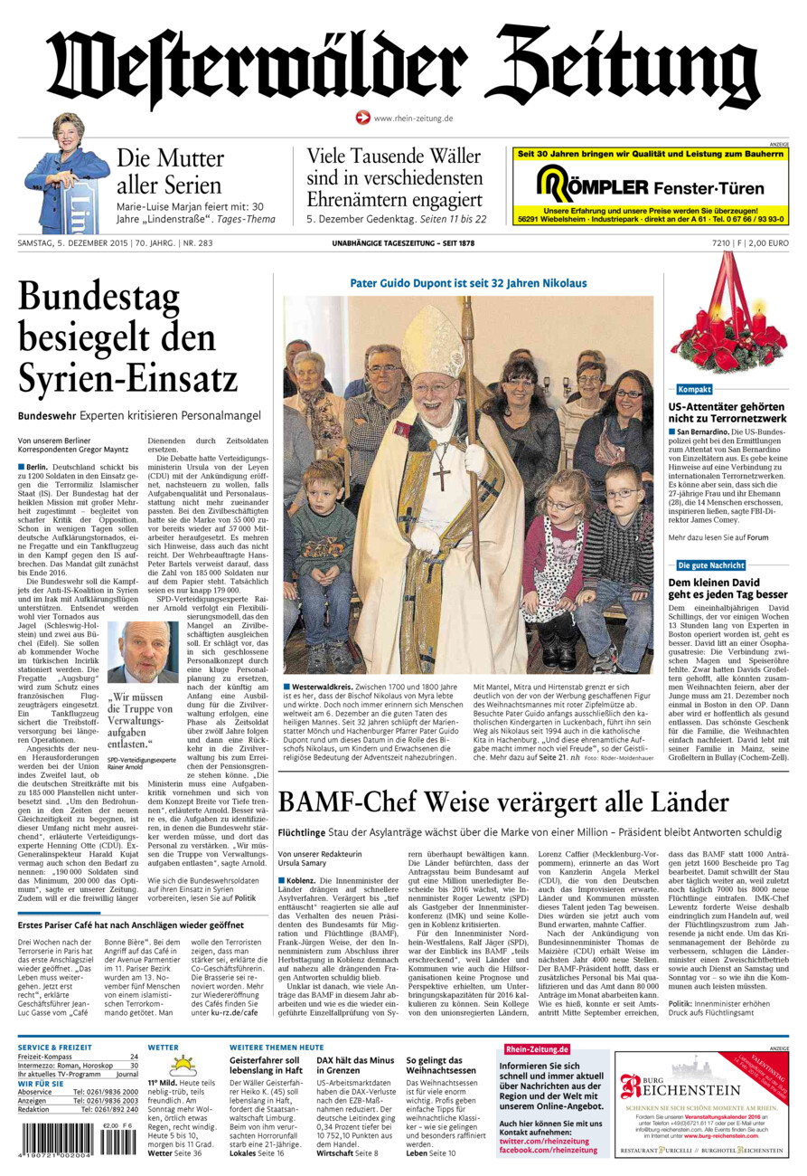 Westerwälder Zeitung vom Samstag, 05.12.2015