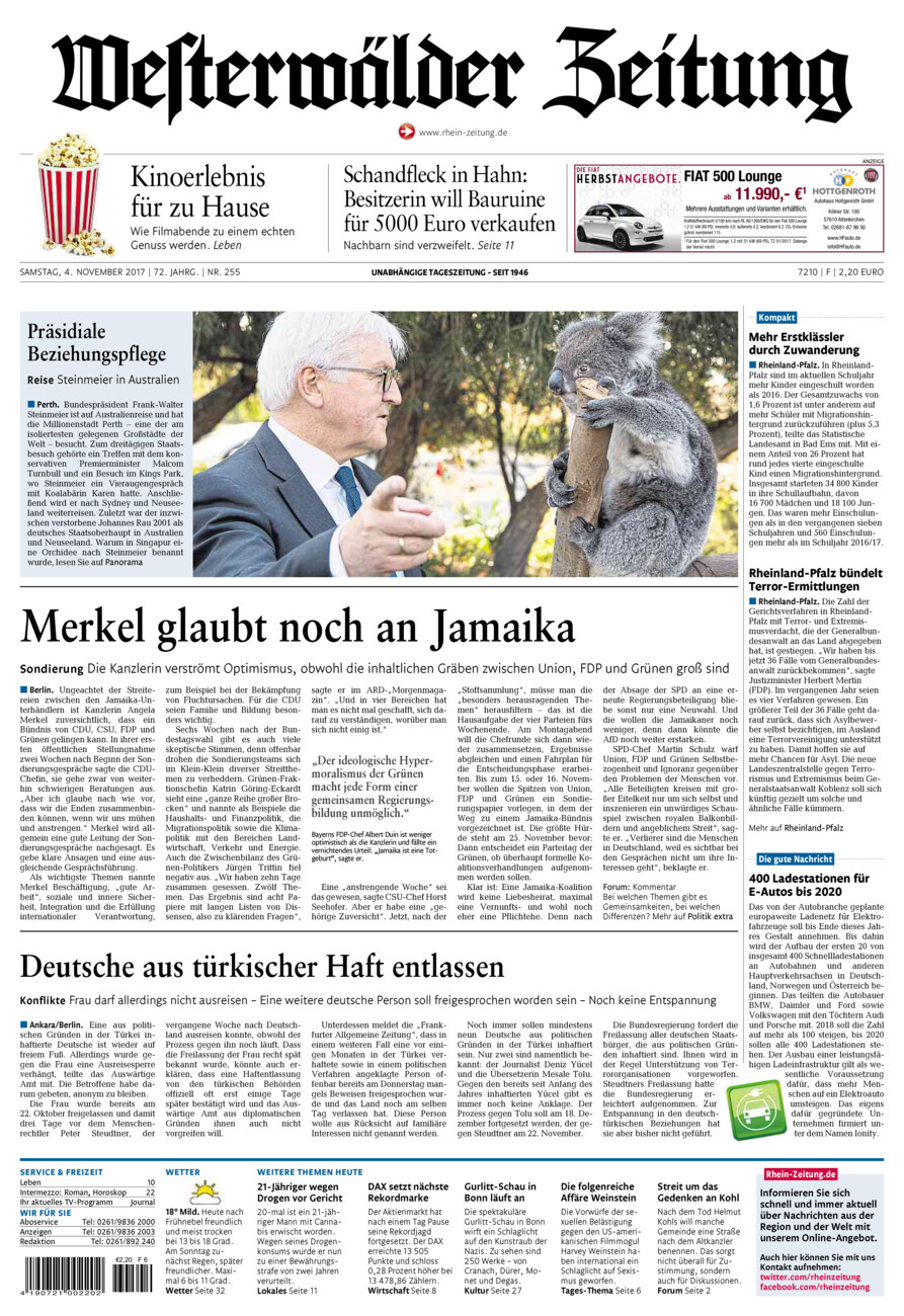 Westerwälder Zeitung vom Samstag, 04.11.2017