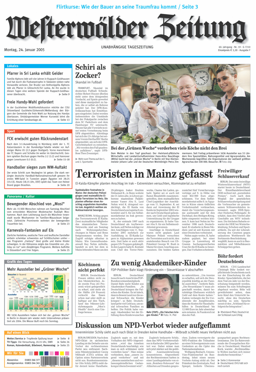 Westerwälder Zeitung vom Montag, 24.01.2005