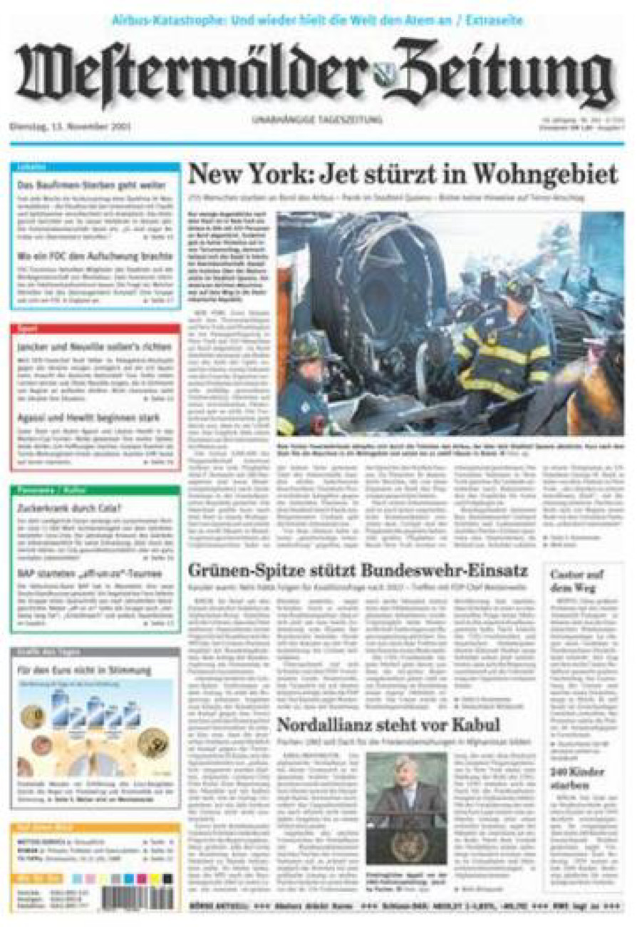 Westerwälder Zeitung vom Dienstag, 13.11.2001