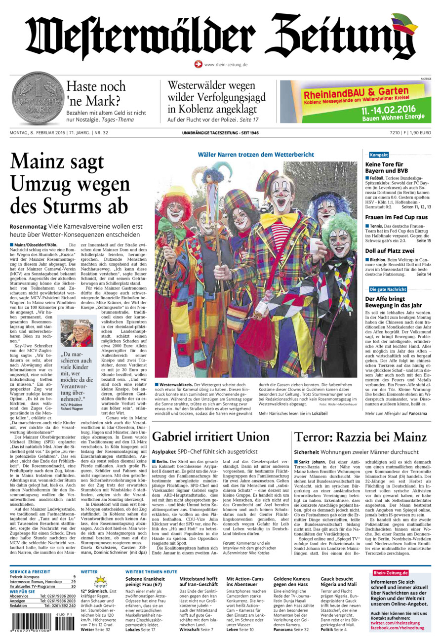 Westerwälder Zeitung vom Montag, 08.02.2016
