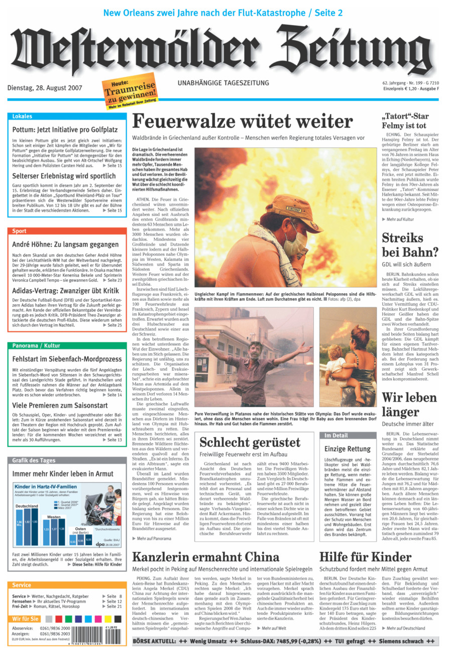 Westerwälder Zeitung vom Dienstag, 28.08.2007