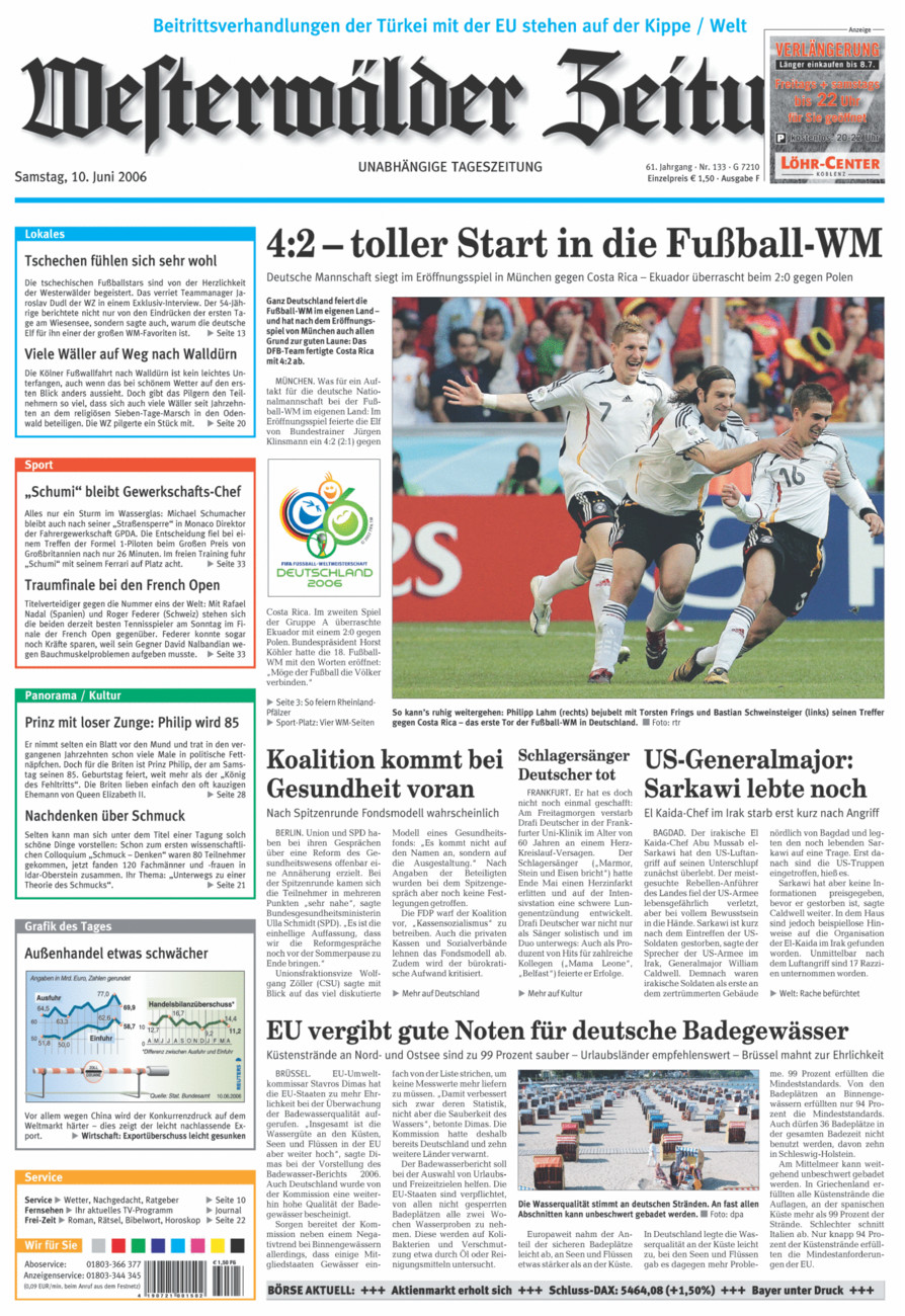 Westerwälder Zeitung vom Samstag, 10.06.2006