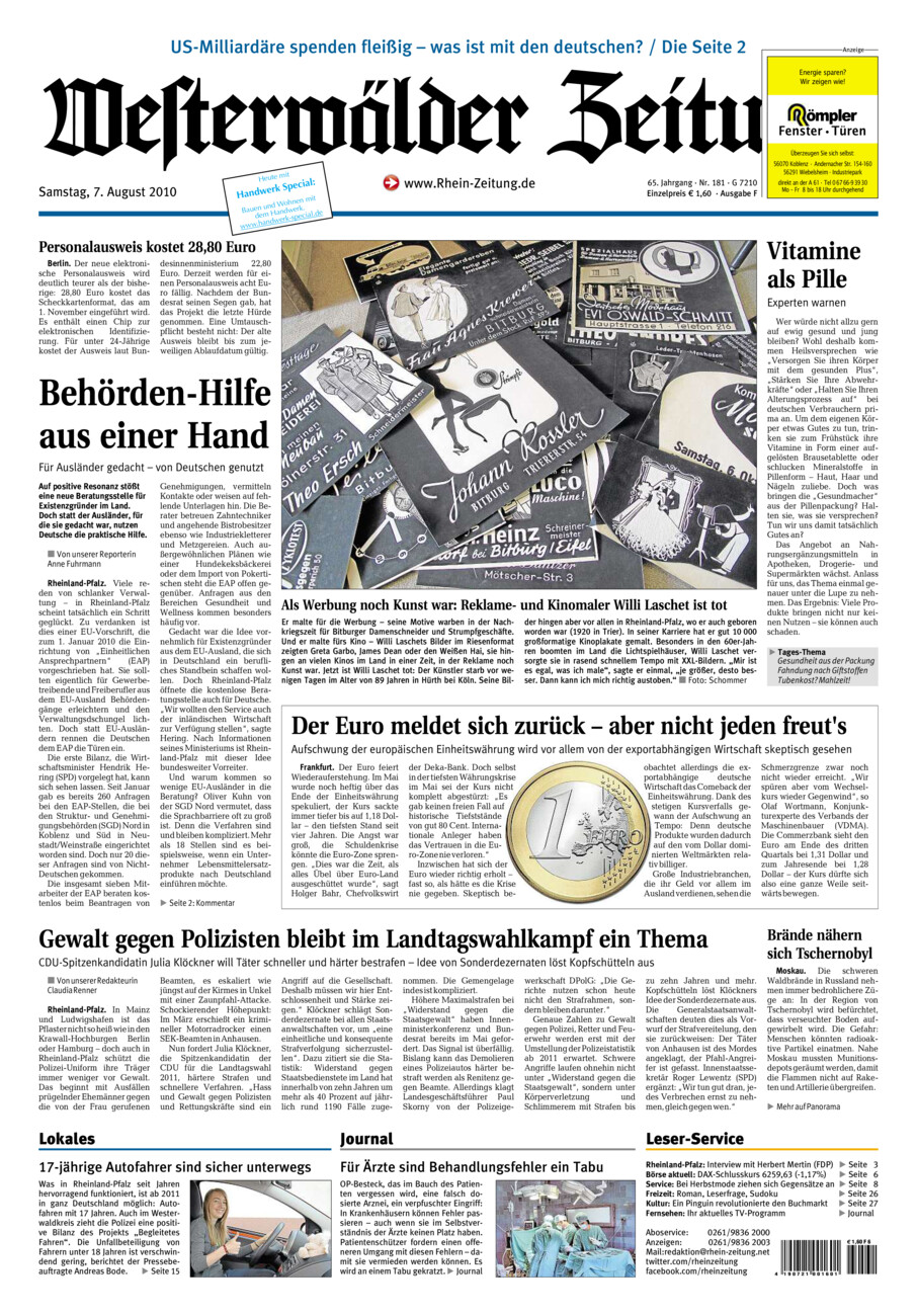 Westerwälder Zeitung vom Samstag, 07.08.2010