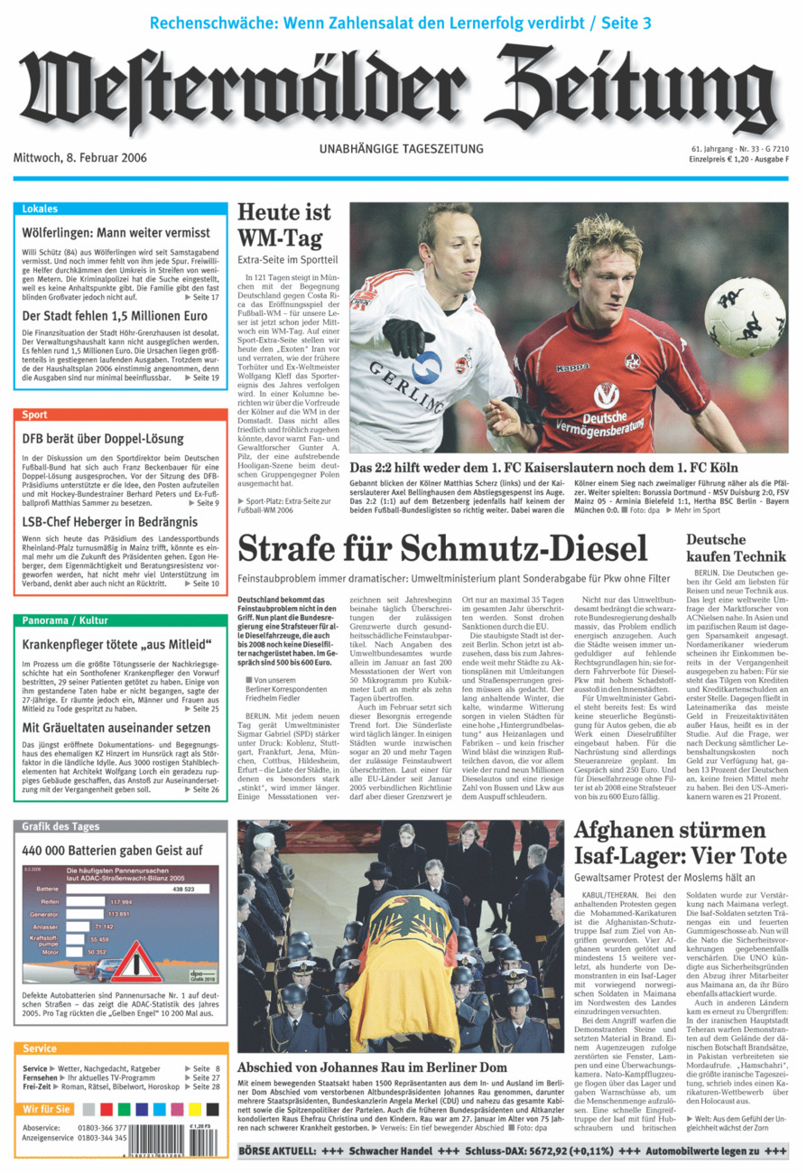 Westerwälder Zeitung vom Mittwoch, 08.02.2006