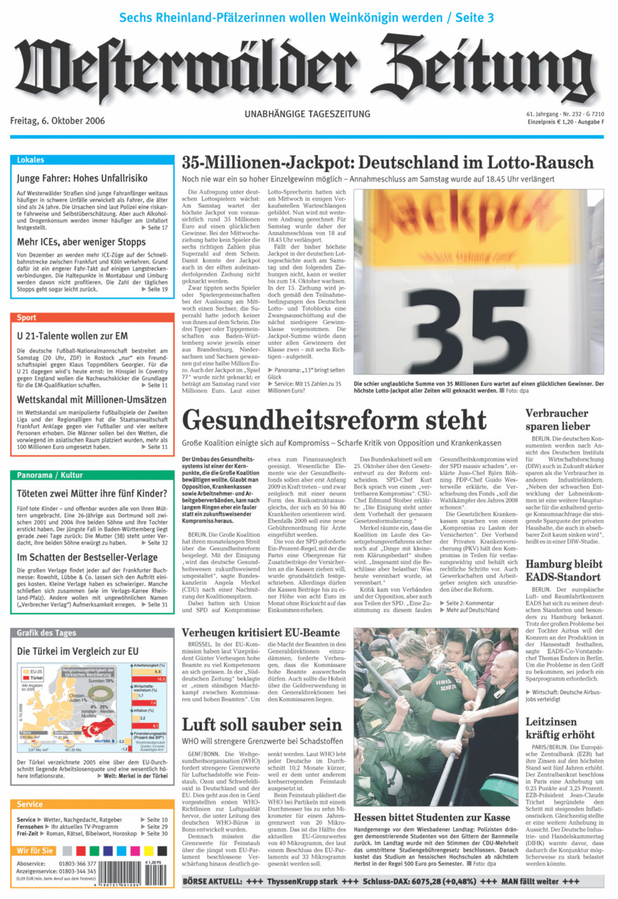 Westerwälder Zeitung vom Freitag, 06.10.2006