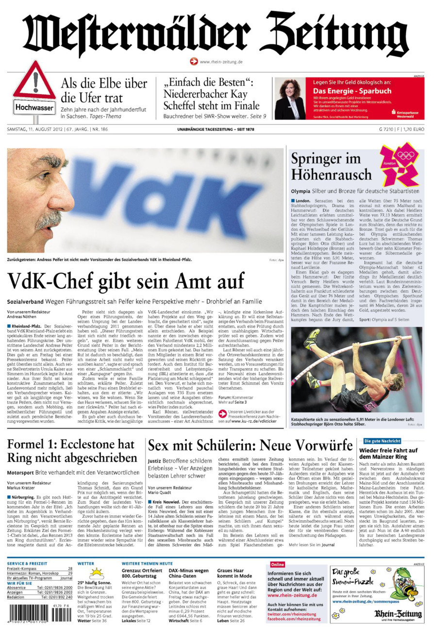 Westerwälder Zeitung vom Samstag, 11.08.2012
