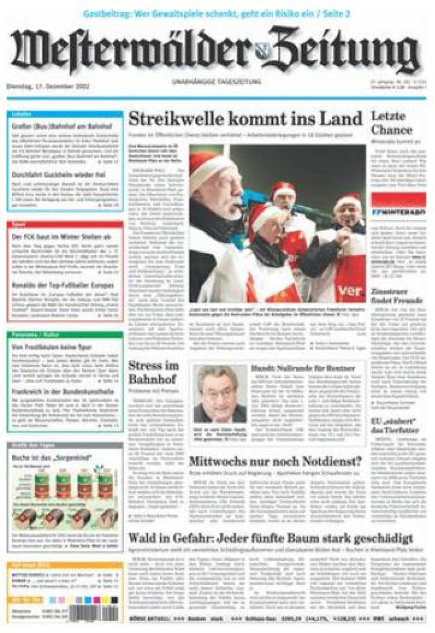 Westerwälder Zeitung vom Dienstag, 17.12.2002