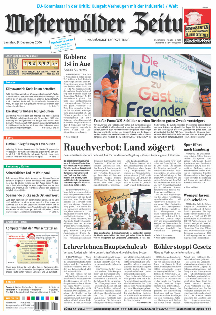 Westerwälder Zeitung vom Samstag, 09.12.2006