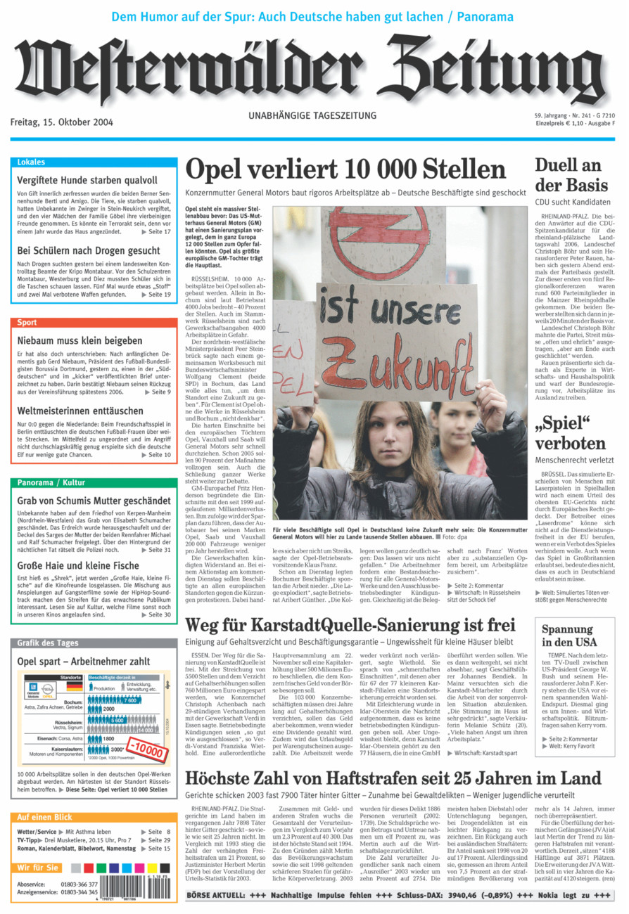 Westerwälder Zeitung vom Freitag, 15.10.2004