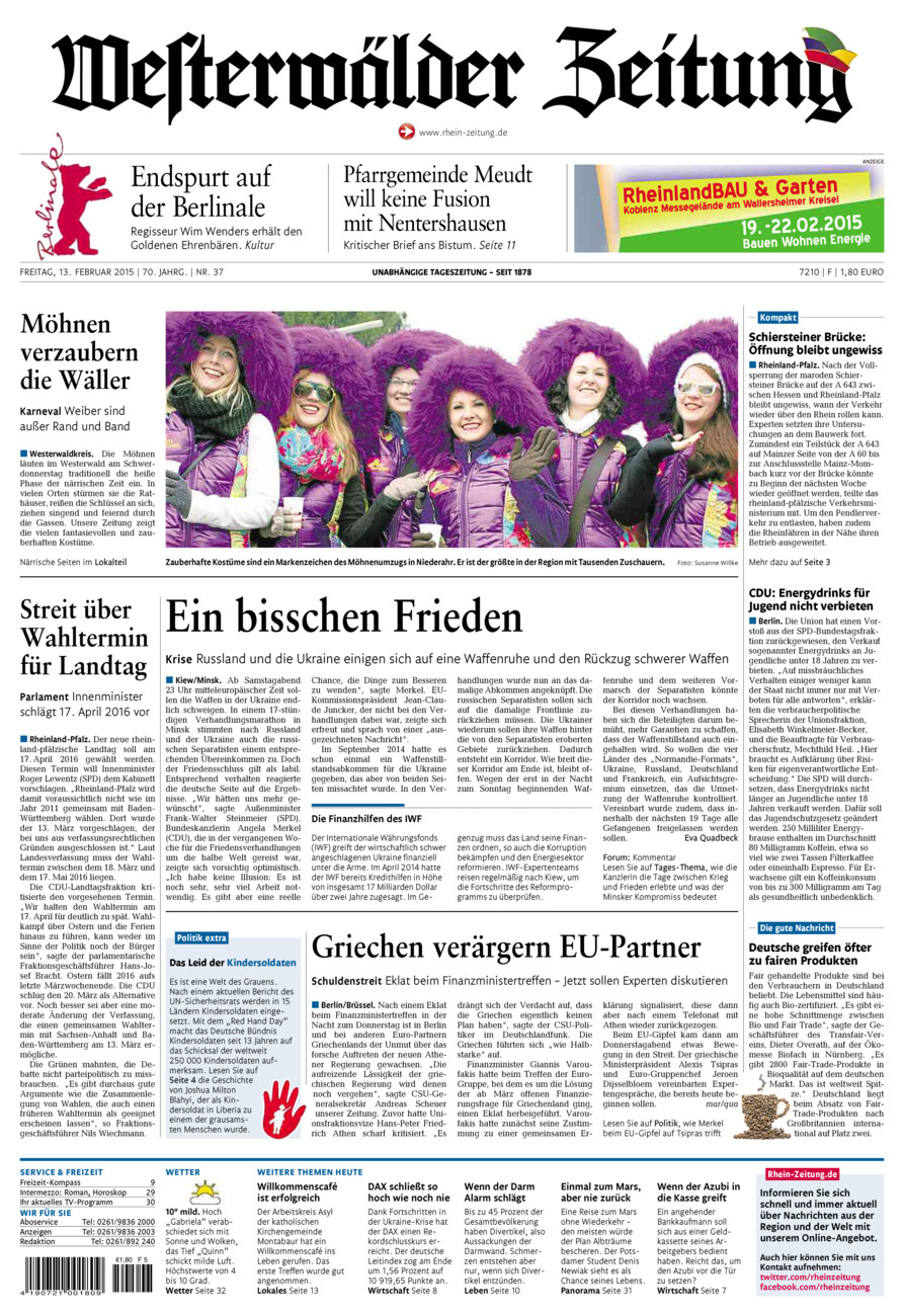 Westerwälder Zeitung vom Freitag, 13.02.2015