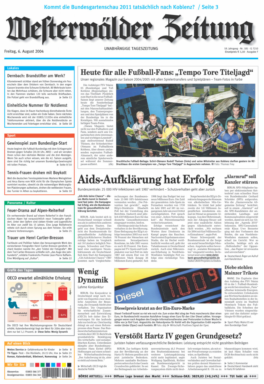 Westerwälder Zeitung vom Freitag, 06.08.2004