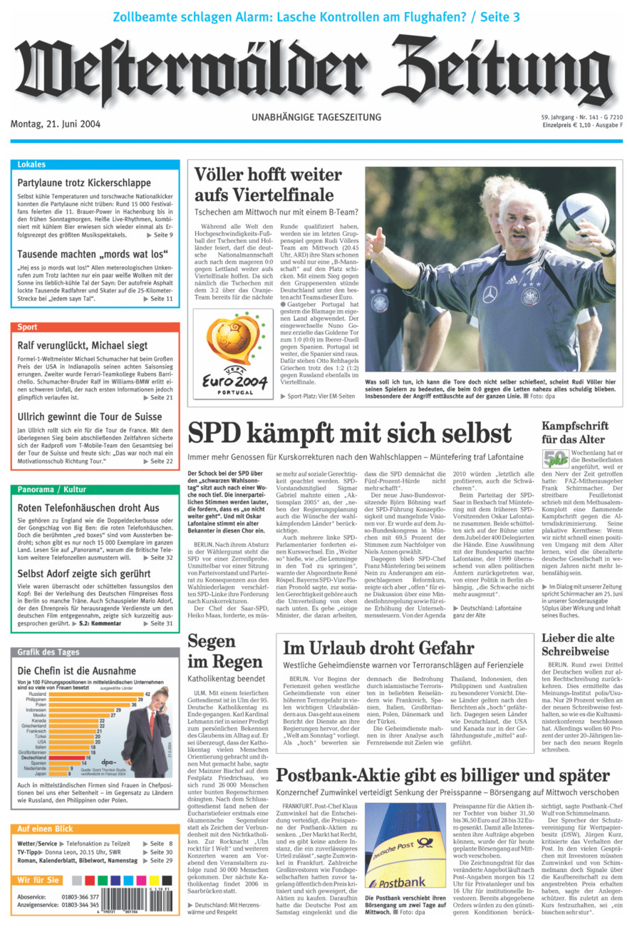 Westerwälder Zeitung vom Montag, 21.06.2004