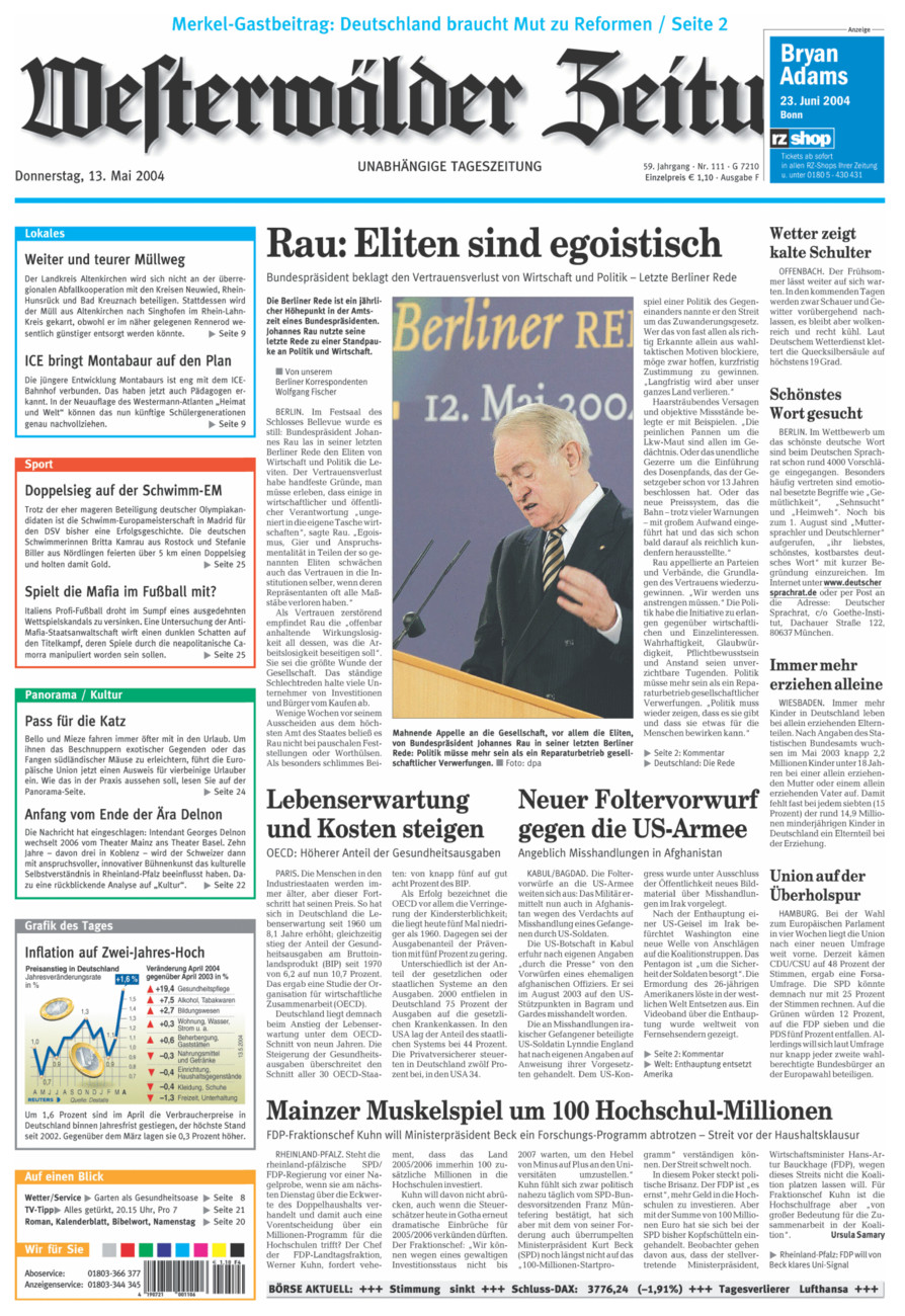 Westerwälder Zeitung vom Donnerstag, 13.05.2004