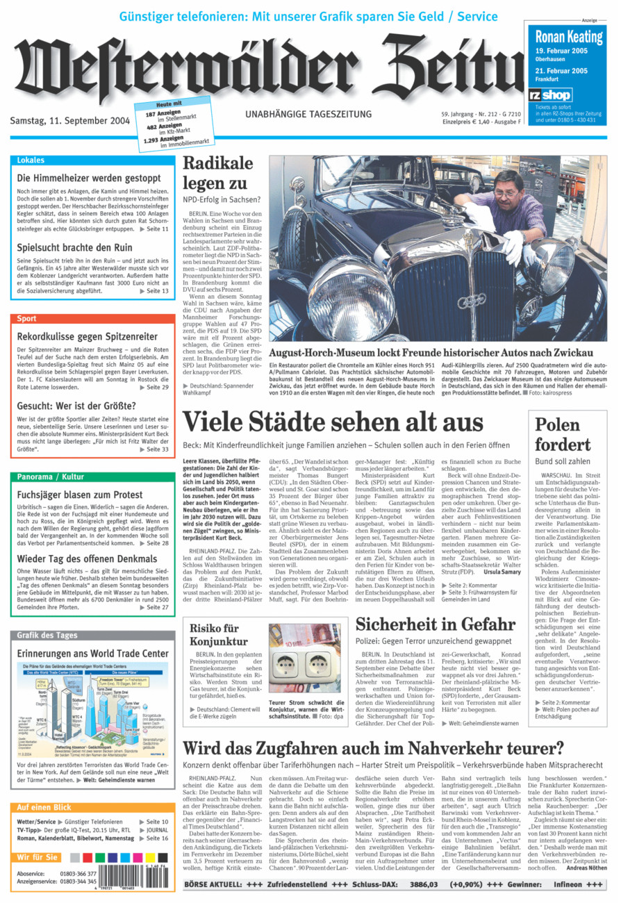 Westerwälder Zeitung vom Samstag, 11.09.2004