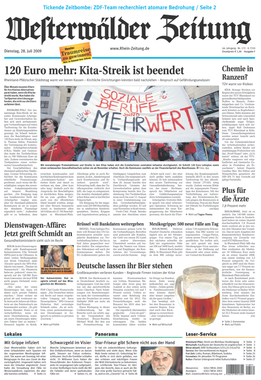 Westerwälder Zeitung vom Dienstag, 28.07.2009
