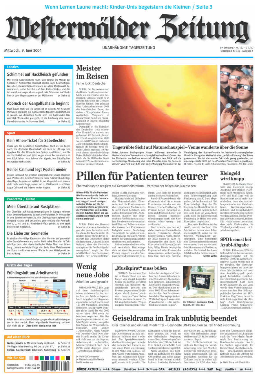 Westerwälder Zeitung vom Mittwoch, 09.06.2004