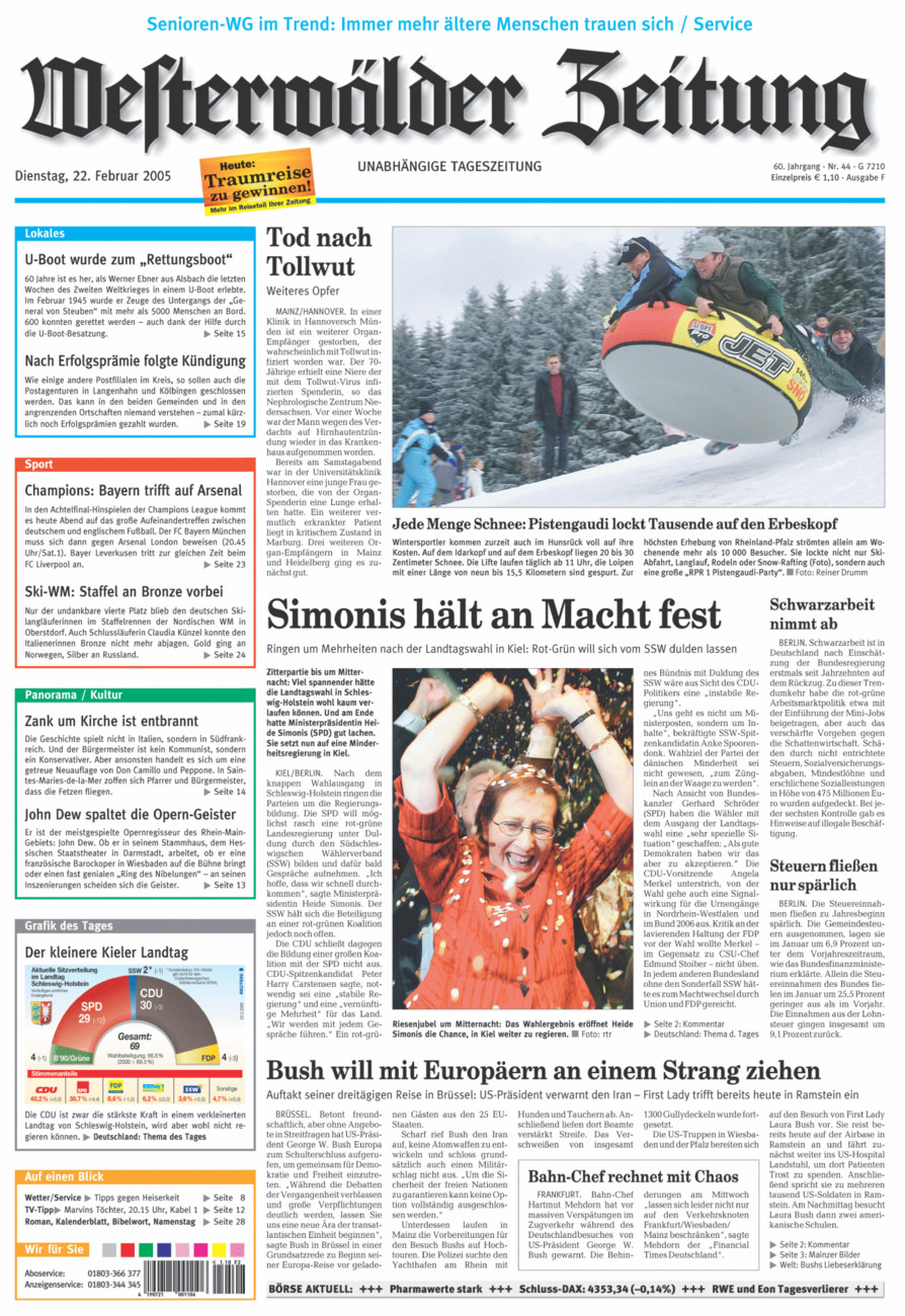 Westerwälder Zeitung vom Dienstag, 22.02.2005