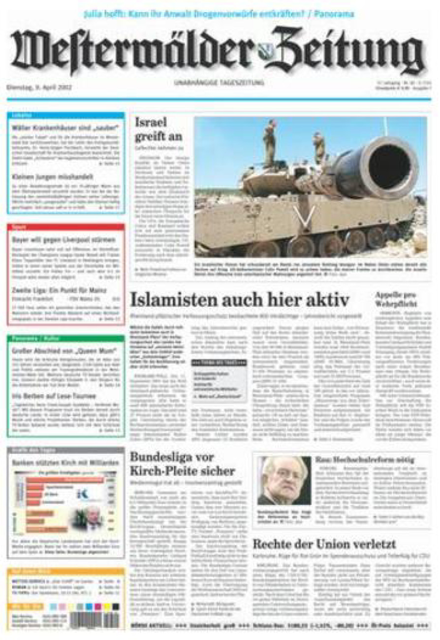 Westerwälder Zeitung vom Dienstag, 09.04.2002