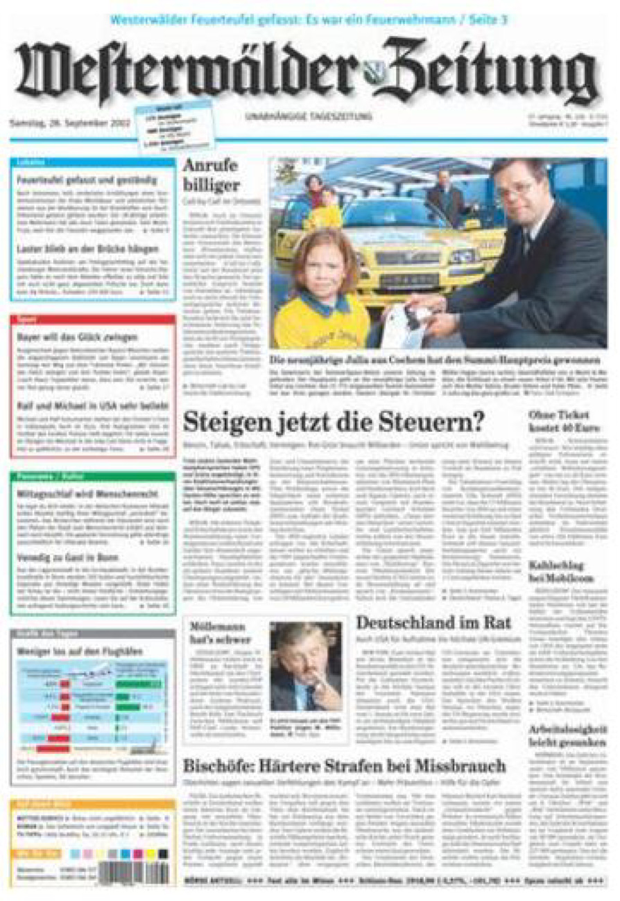 Westerwälder Zeitung vom Samstag, 28.09.2002