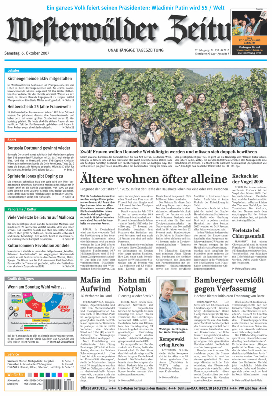 Westerwälder Zeitung vom Samstag, 06.10.2007