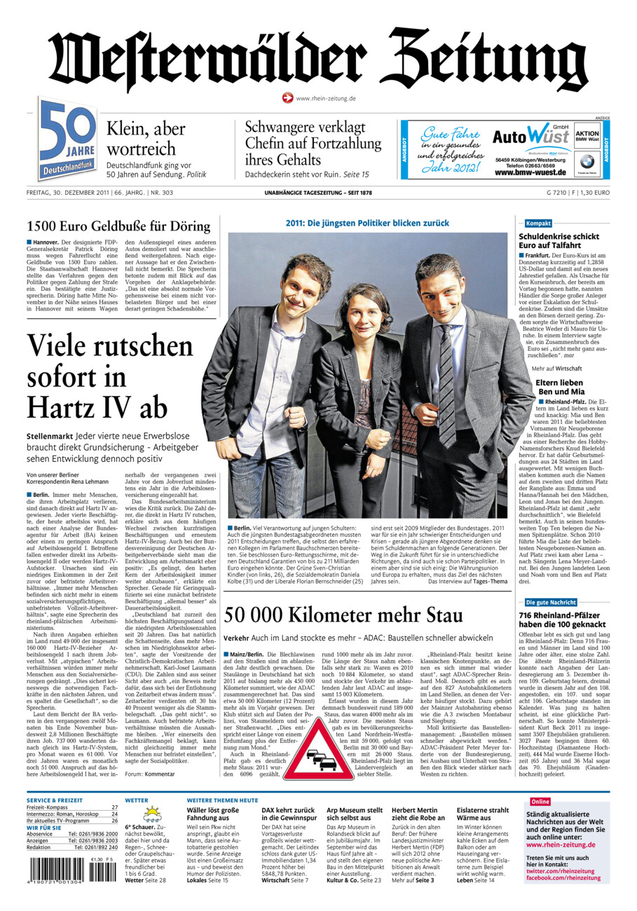 Westerwälder Zeitung vom Freitag, 30.12.2011