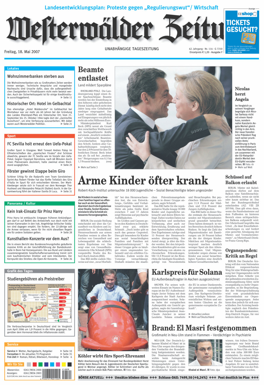 Westerwälder Zeitung vom Freitag, 18.05.2007