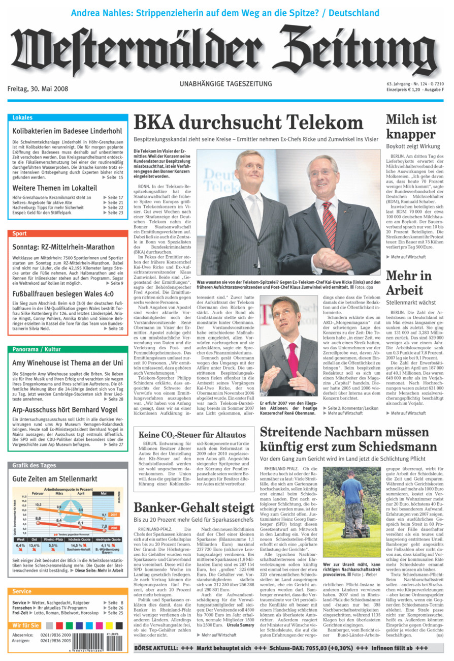 Westerwälder Zeitung vom Freitag, 30.05.2008