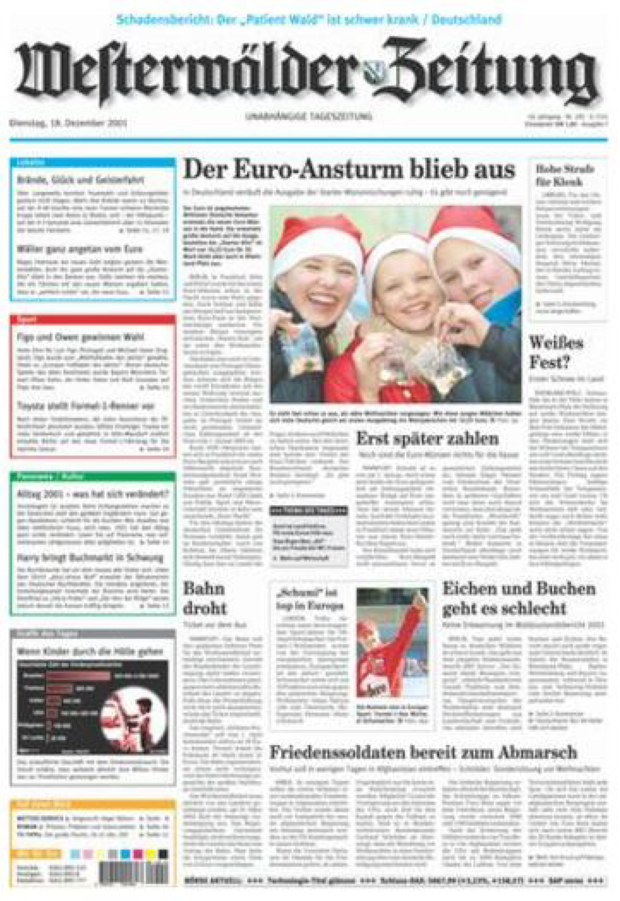 Westerwälder Zeitung vom Dienstag, 18.12.2001