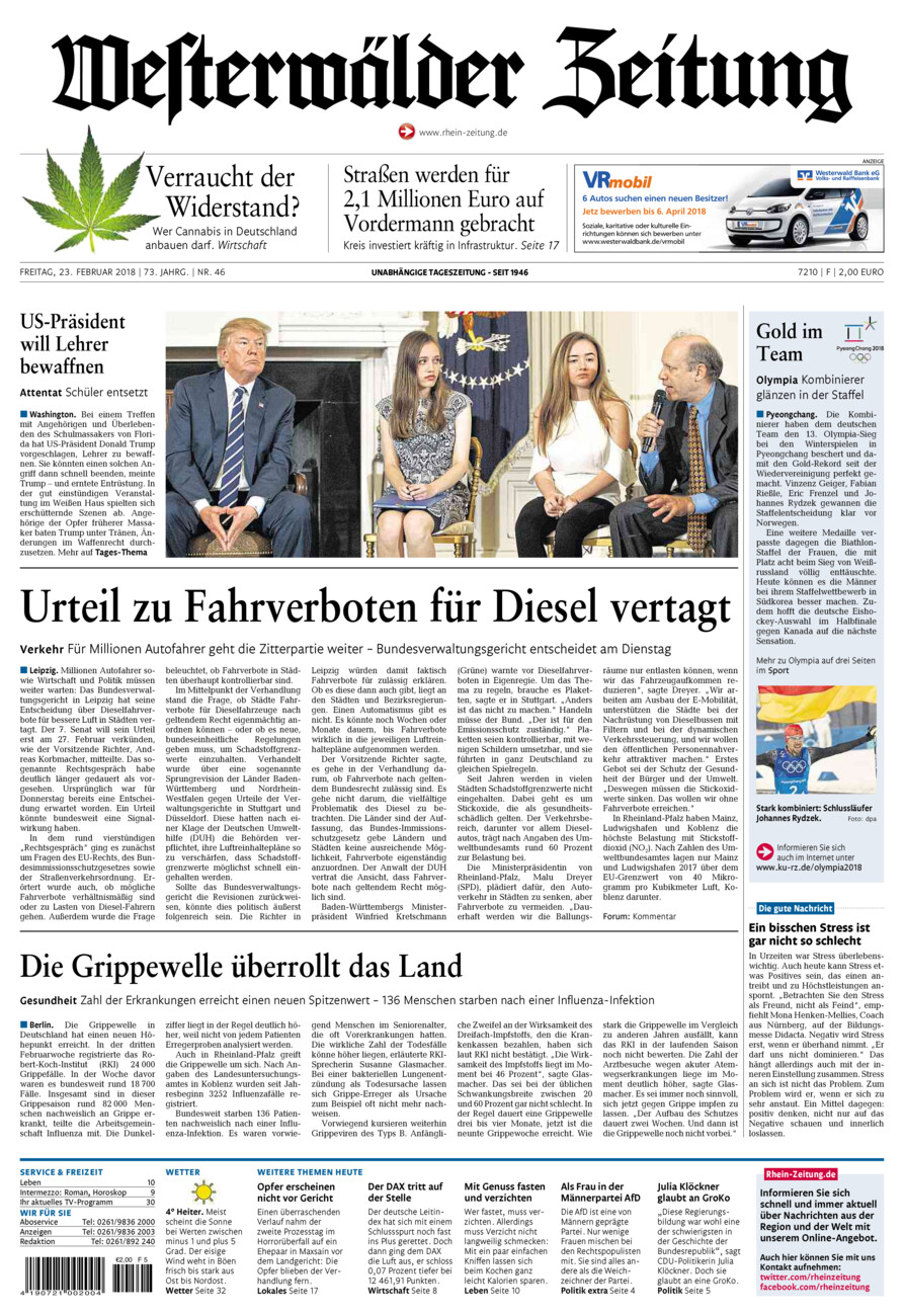 Westerwälder Zeitung vom Freitag, 23.02.2018