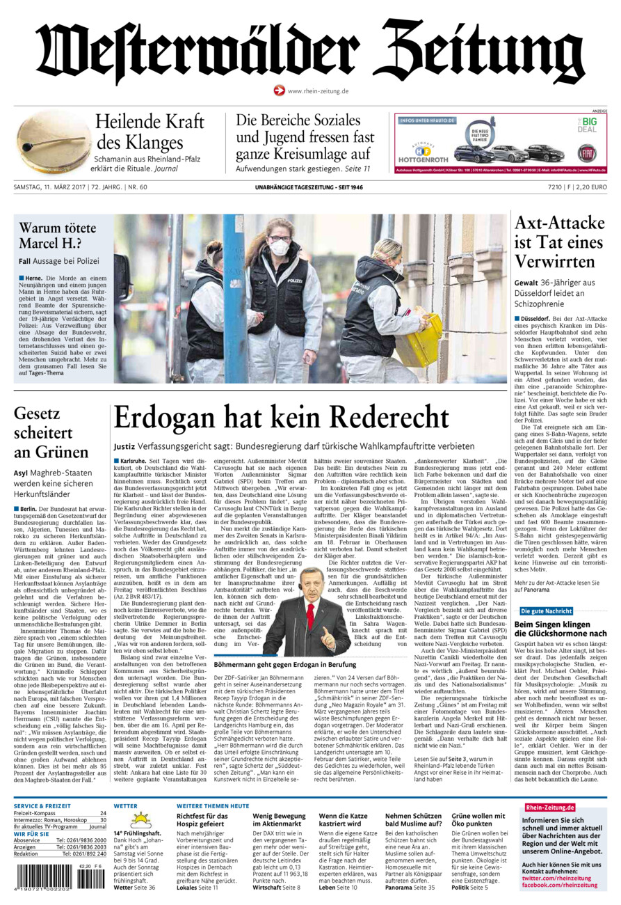 Westerwälder Zeitung vom Samstag, 11.03.2017