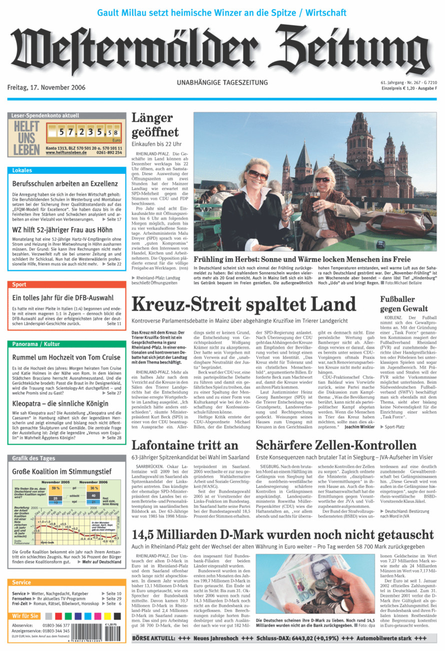 Westerwälder Zeitung vom Freitag, 17.11.2006