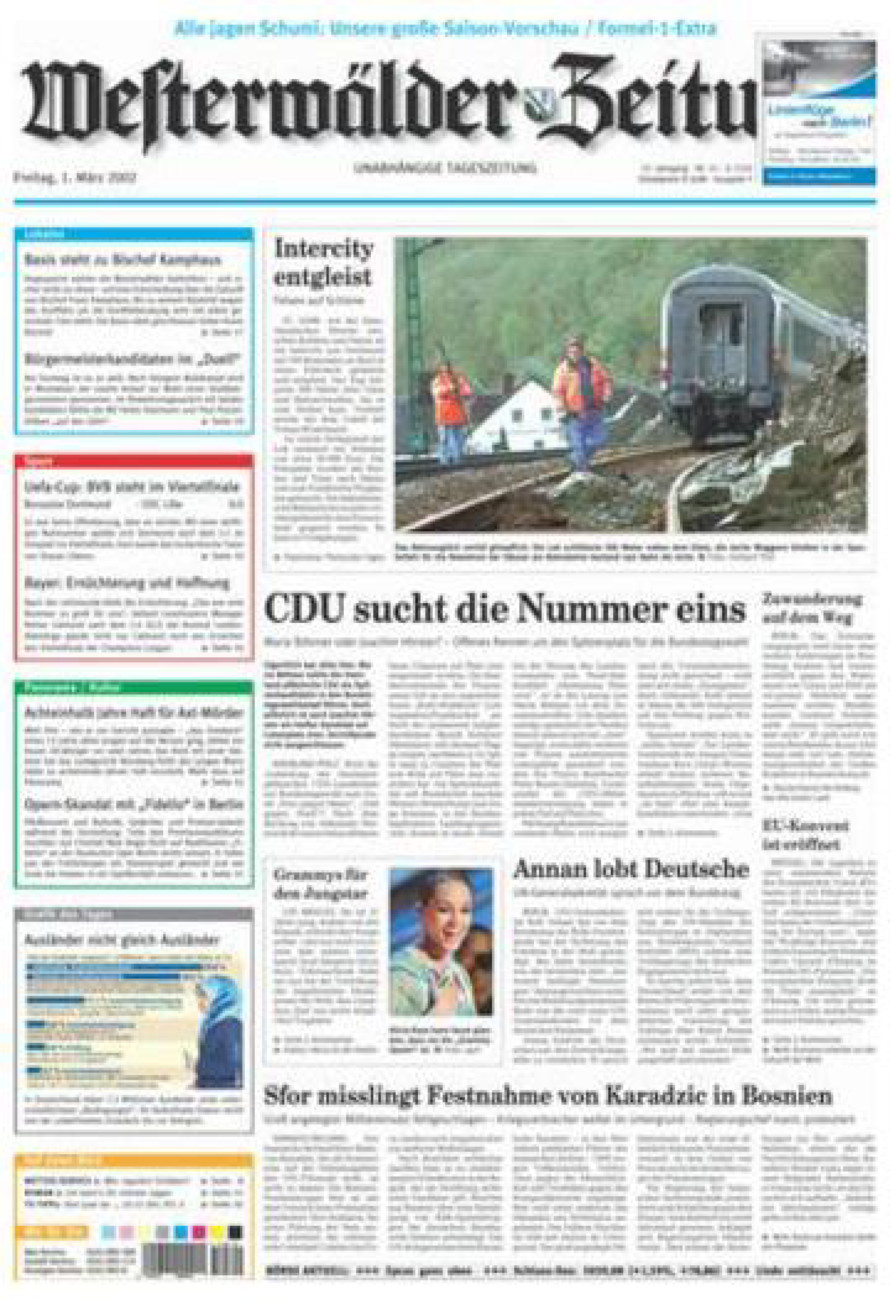 Westerwälder Zeitung vom Freitag, 01.03.2002