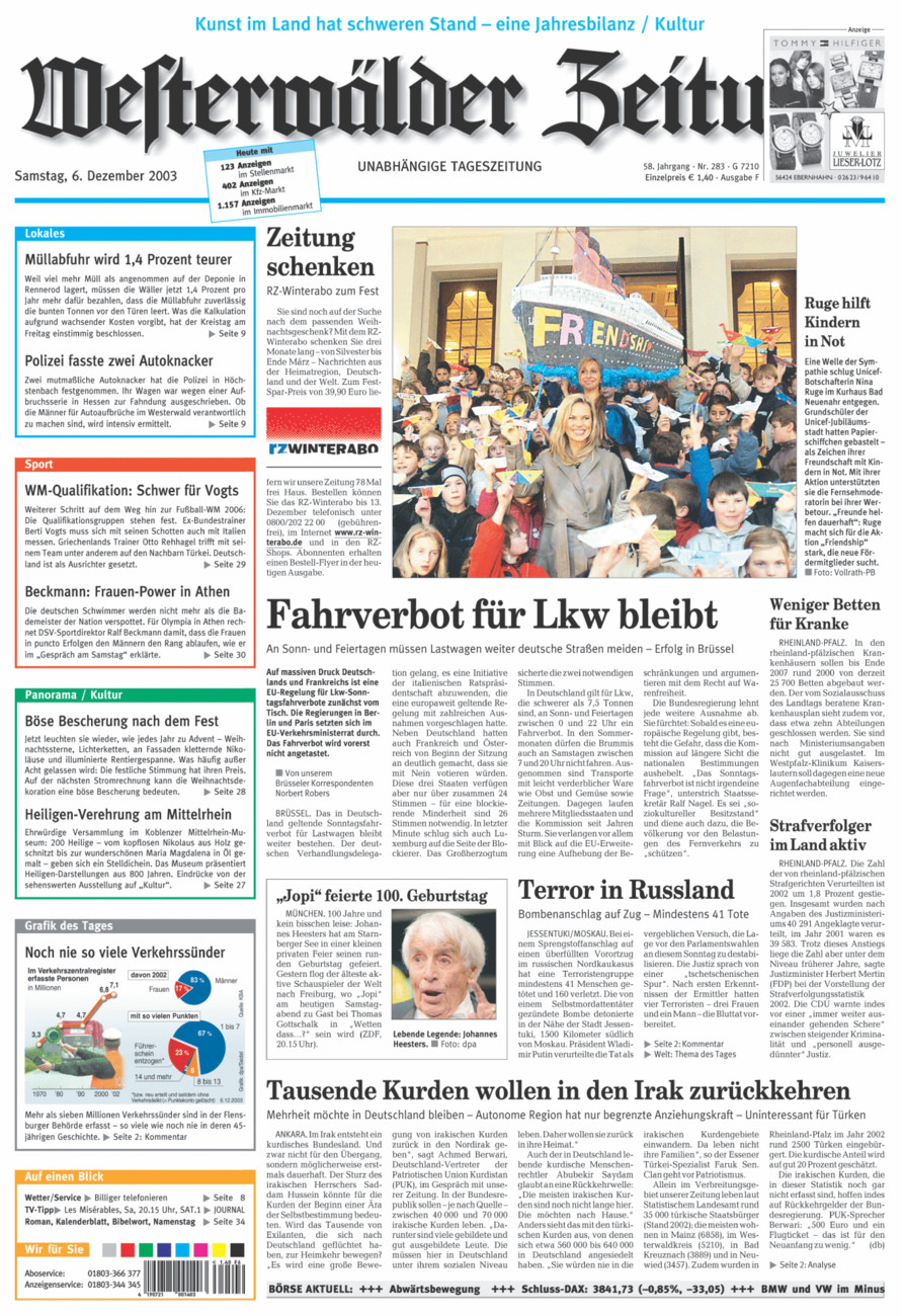 Westerwälder Zeitung vom Samstag, 06.12.2003