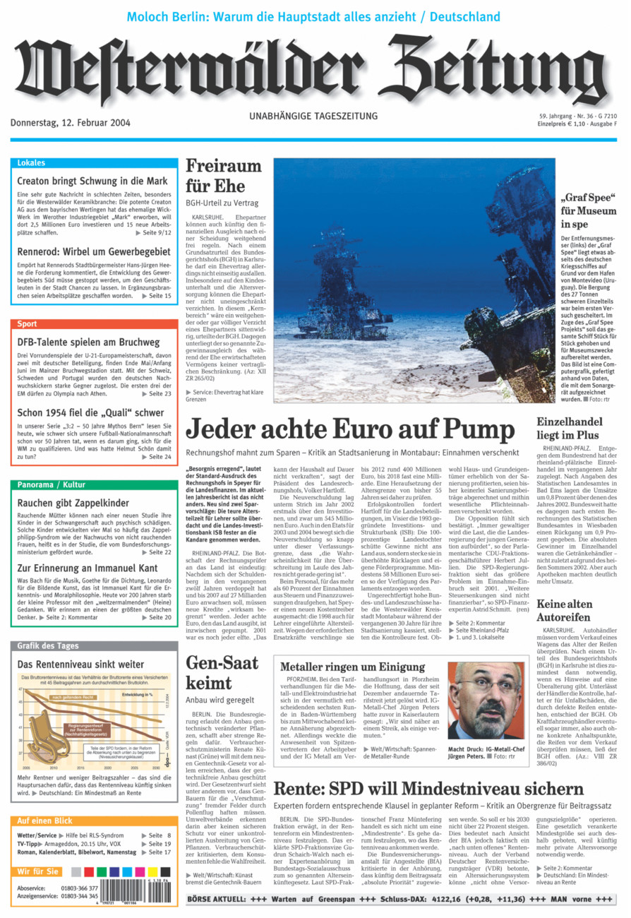 Westerwälder Zeitung vom Donnerstag, 12.02.2004