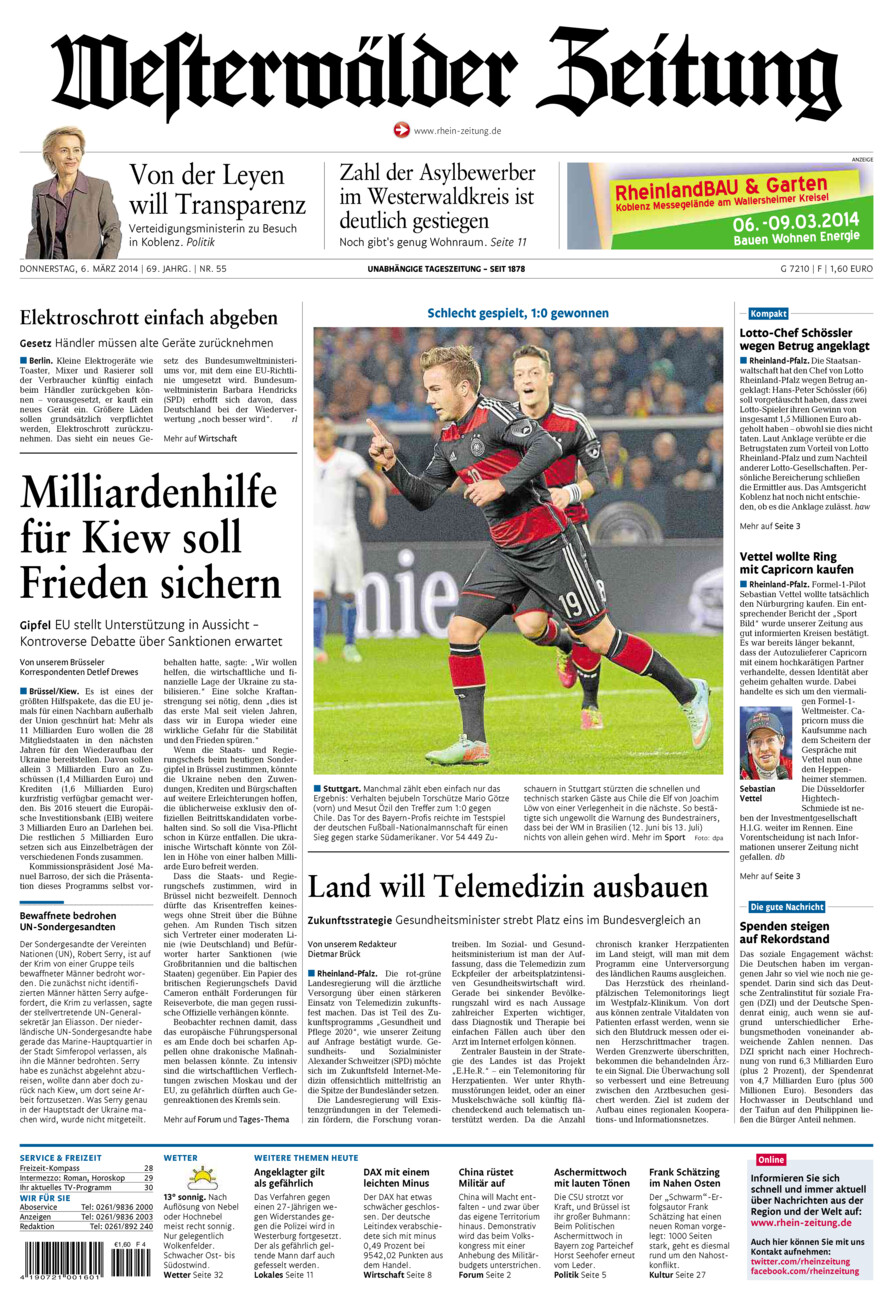 Westerwälder Zeitung vom Donnerstag, 06.03.2014