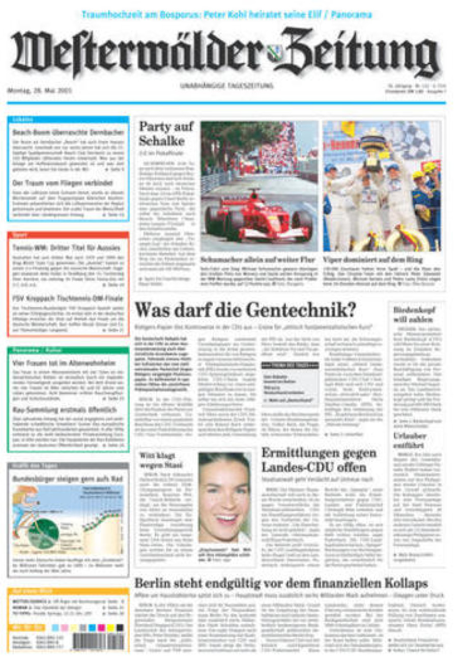 Westerwälder Zeitung vom Montag, 28.05.2001