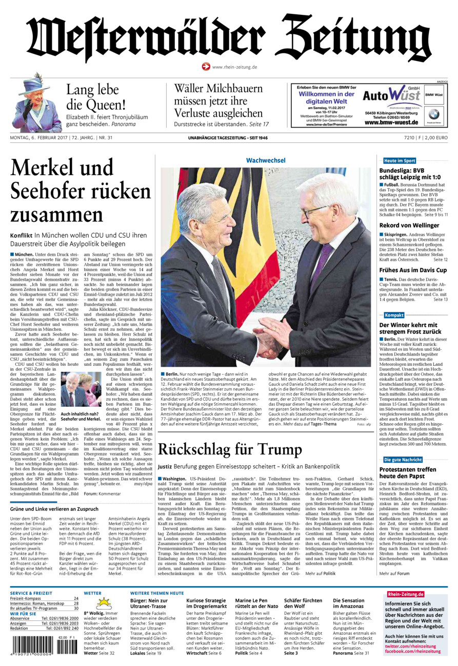 Westerwälder Zeitung vom Montag, 06.02.2017