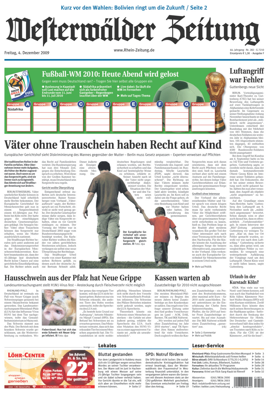 Westerwälder Zeitung vom Freitag, 04.12.2009
