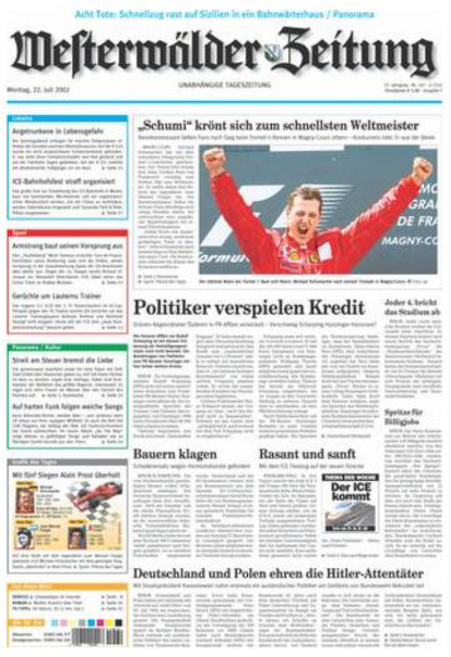 Westerwälder Zeitung vom Montag, 22.07.2002