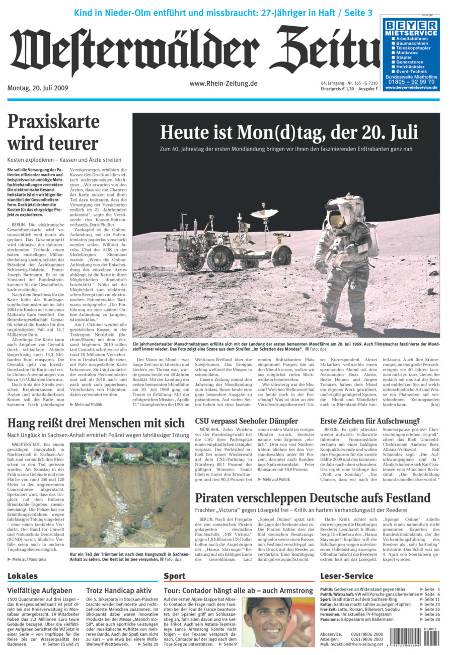Westerwälder Zeitung vom Montag, 20.07.2009