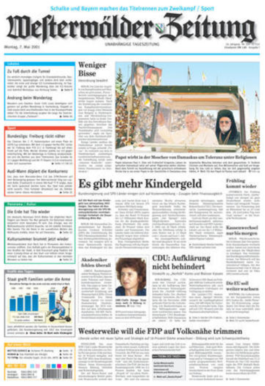 Westerwälder Zeitung vom Montag, 07.05.2001
